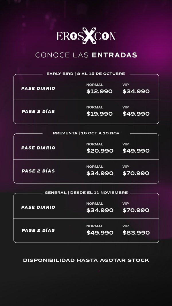 Entradas ErosXcon 2025